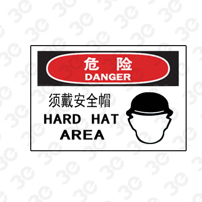 A0234危险DANGER须戴安全帽危险标识标牌